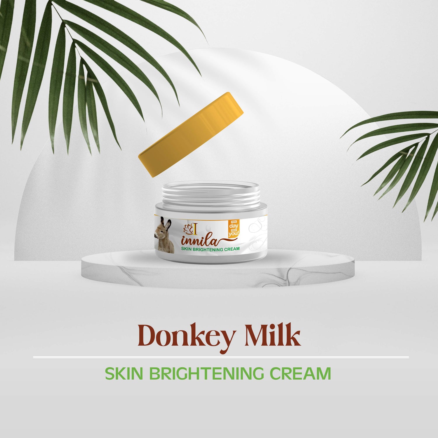 Innila Donkey Milk Skin Brightening & Anti - Aging Day & Night Cream With Kojic Acid & Niacinamide - 50GM (With SPF 25+) - For Face, Neck & Underarms (Men & Women)